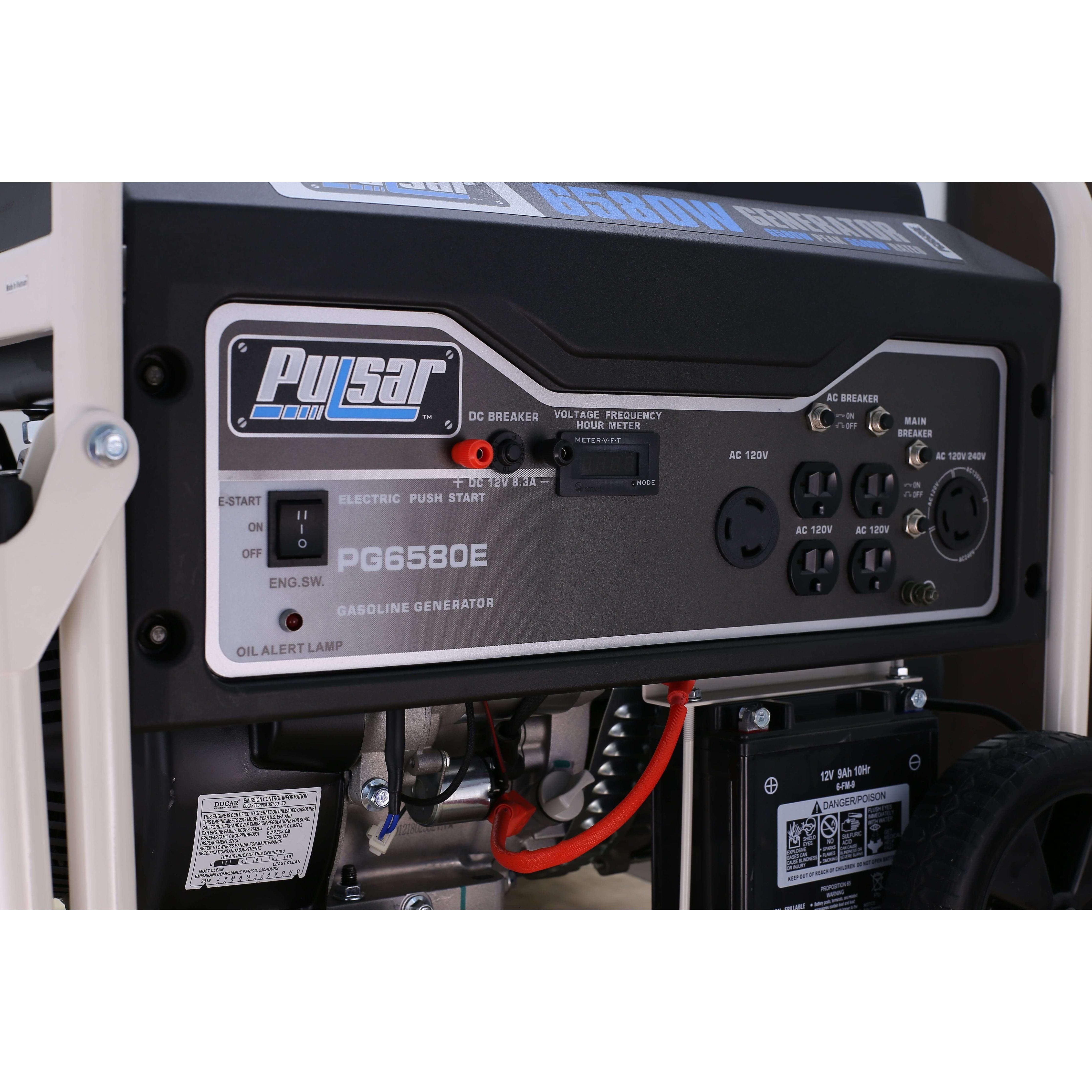 Pulsar generators Pulsar PG6580E 6,580-Watt Gasoline Powered Portable Generator with Electric Start