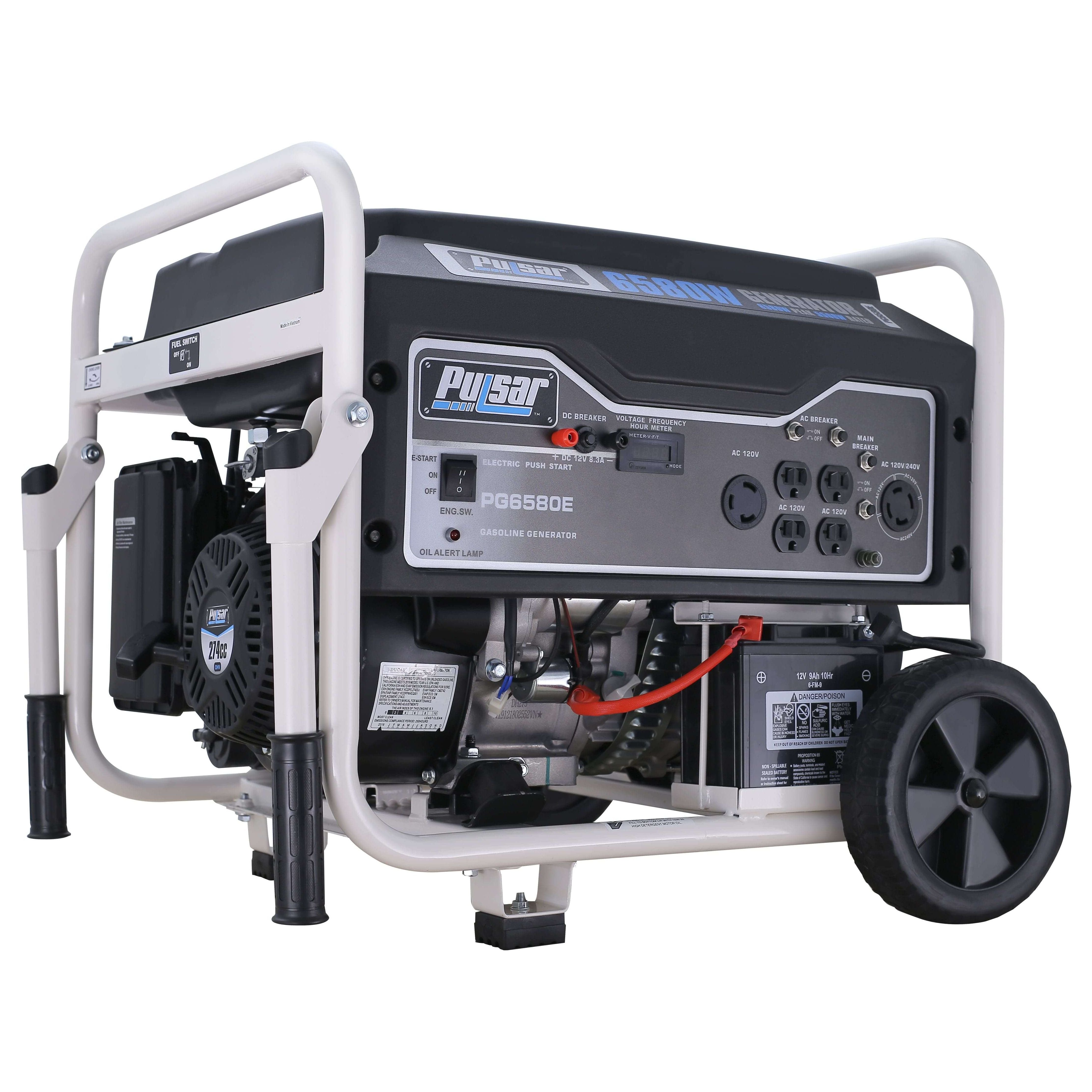 Pulsar generators Pulsar PG6580E 6,580-Watt Gasoline Powered Portable Generator with Electric Start