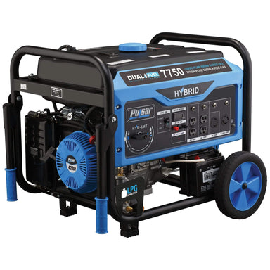 Pulsar generators Pulsar PG7750B 7750W PEAK 6250W RATED GAS/7500W PEAK 6000W RATED LPG, Dual Fuel Portable Generator with Switch & Go Capability