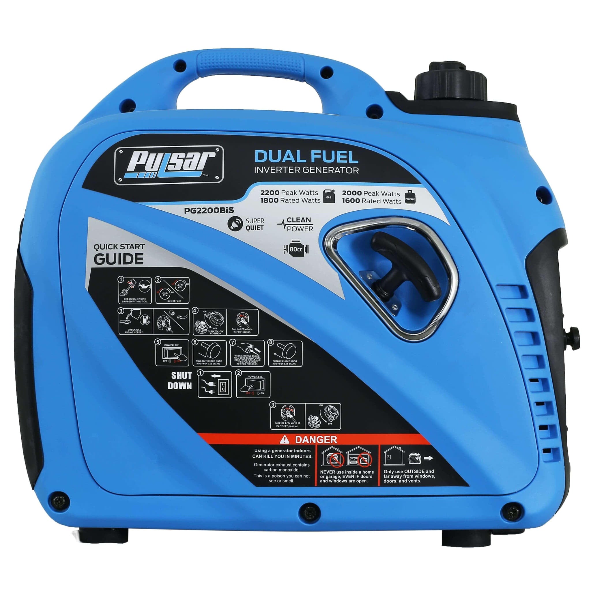 Pulsar Inverter Generator Pulsar PG2200BiS 2,200W Portable Dual Fuel Quiet Inverter Generator