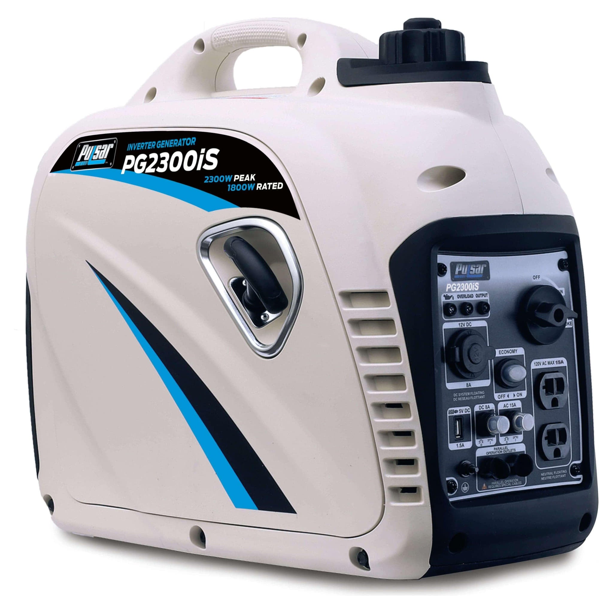 Pulsar PG2300IS 2,300W Portable Gas-Powered Inverter Generator with USB Outlet & Parallel Capability