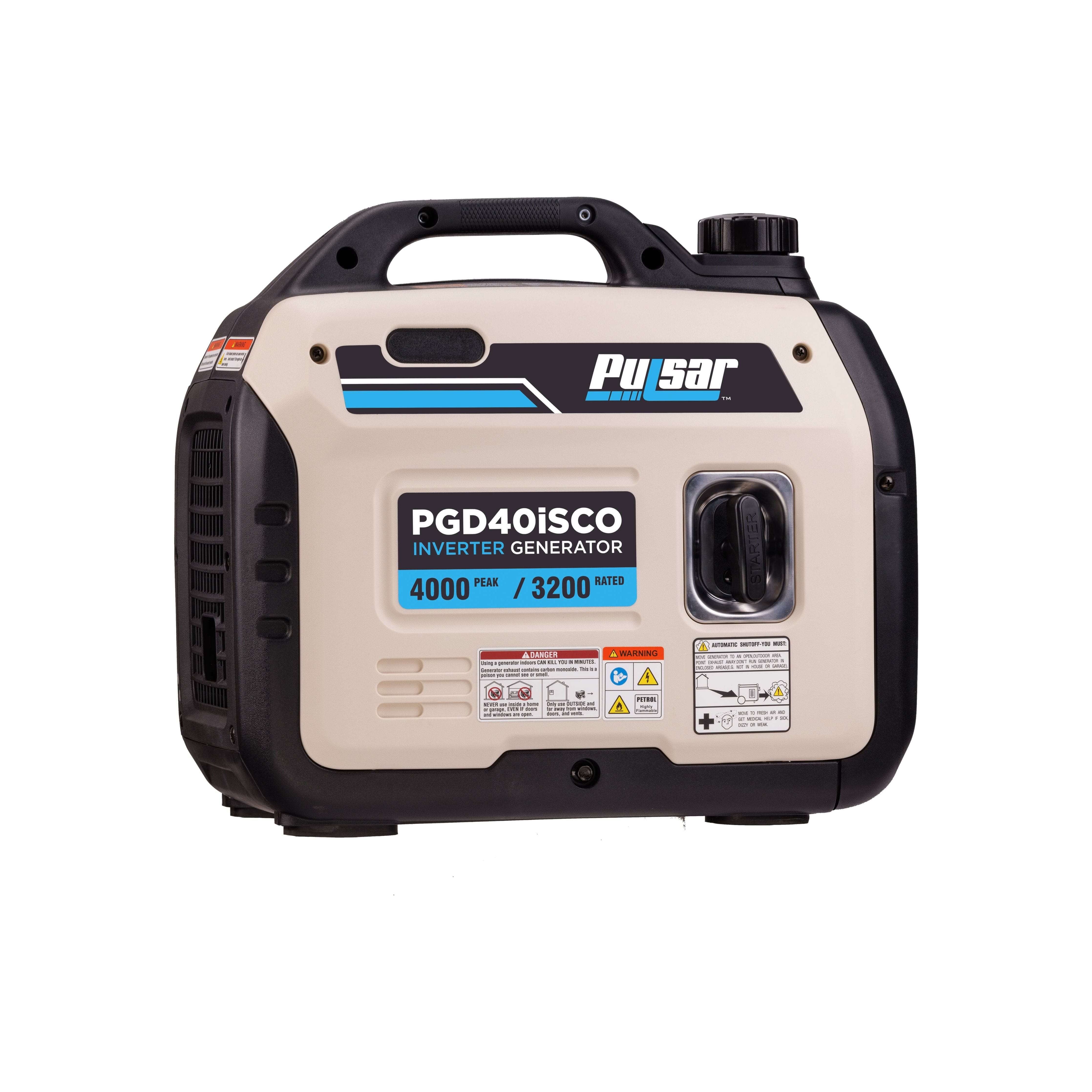 Pulsar Inverter Generator Pulsar PGD40iSCO 4,000-Watt Super Quiet Gasoline Powered Portable Inverter Generator – CARB Compliant