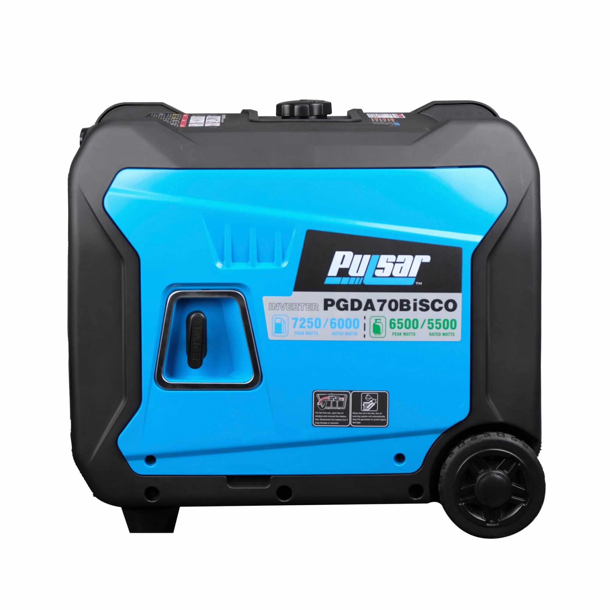 Pulsar Inverter Generator Pulsar PGDA70BISCO 7,250-Watt Super Quiet Dual Fuel Inverter Generator with Remote Start