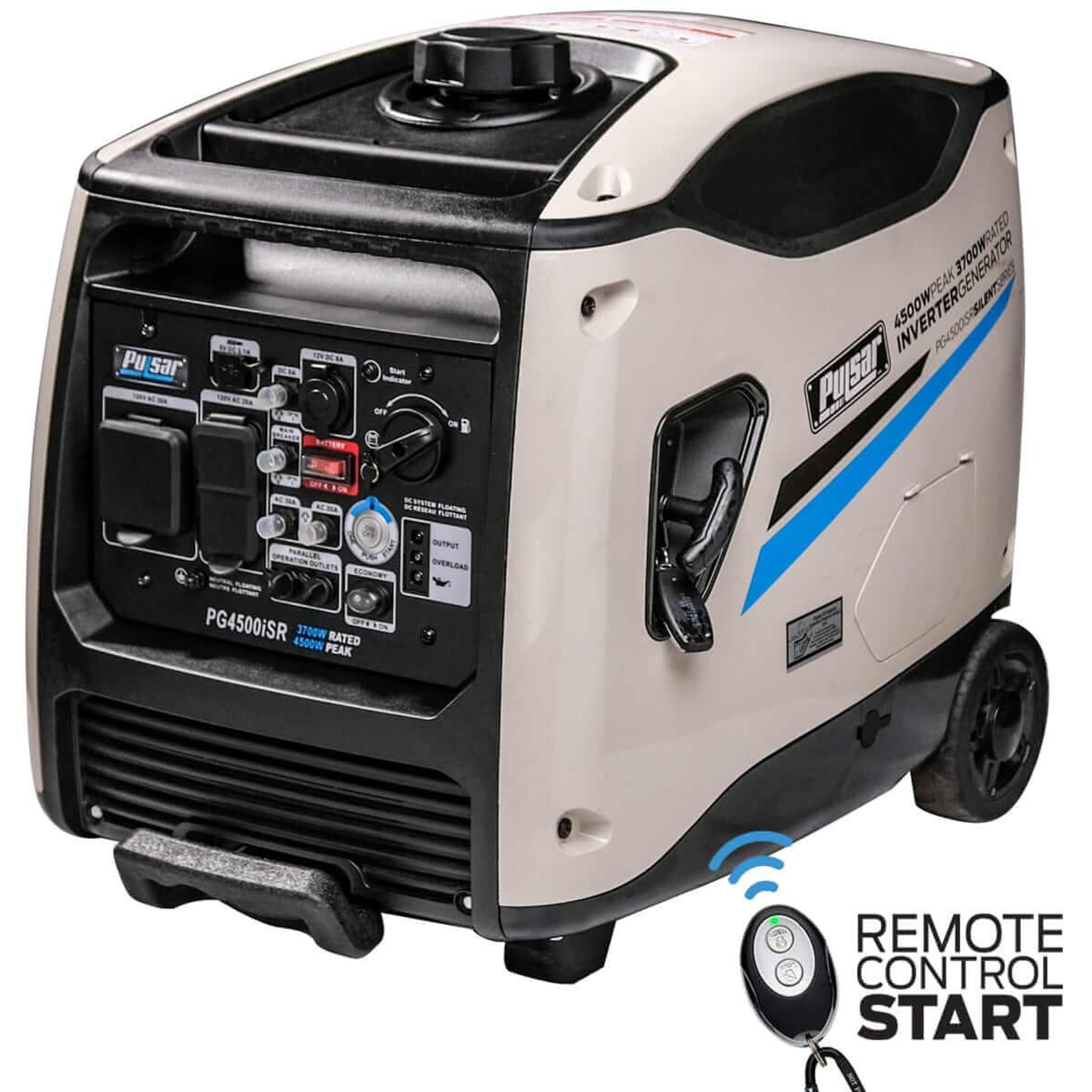 Pulsar Pulsar PG4500ISR Gasoline 4500W Inverter Generator with Remote Start, carb approved