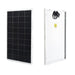 Two views of a Nature's Generator rectangular solar panel: the front features a grid of photovoltaic cells, and the back shows a white surface with junction box and wiring—perfect for pairing with LiFePO4 battery-powered solar generators.