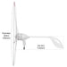 Side view of a white Nature's Generator wind turbine with three blades; diameter: 1600 mm (63”), blade length: 1150 mm (45.3”). Dotted lines show dimensions—ideal for solar/wind generators or off-grid energy solutions.