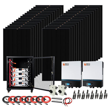 Rich Solar Complete Off-Grid Solar Kit | 13,000W 120/240V Output | 48VDC-Solar Kits-RICH SOLAR-30 x 410 Watt - 12.3KW Total-